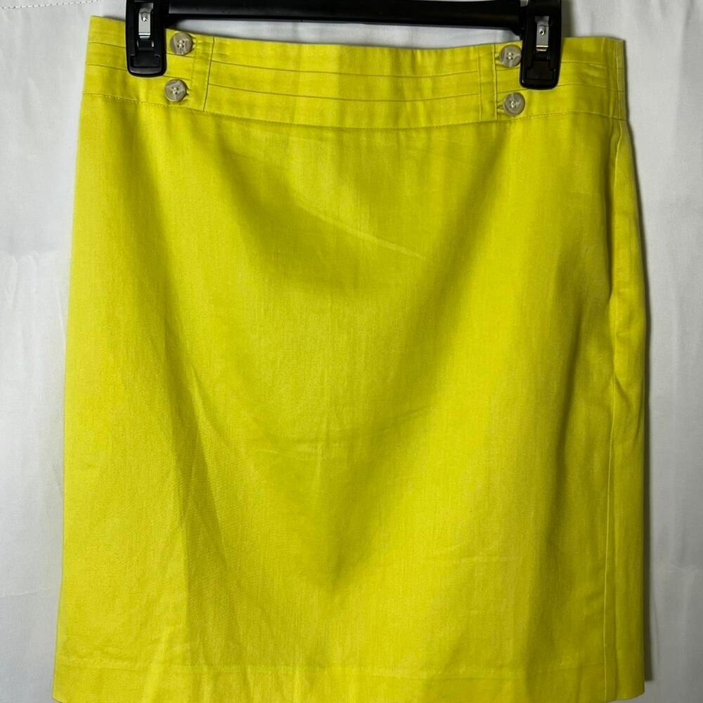 LOFT Y2K Preppy Womens Yellow Mini Skirt Cotton